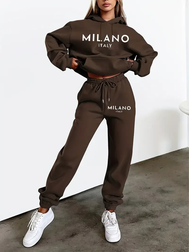 Set Milano Felpa 2 Pezzi Streetwear Donna