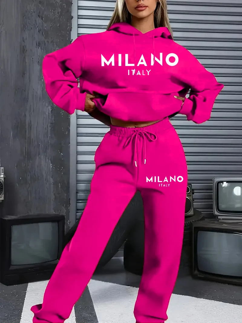 Set Milano Felpa 2 Pezzi Streetwear Donna