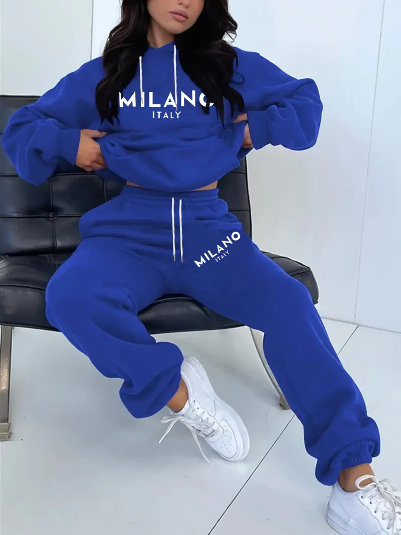 Set Milano Felpa 2 Pezzi Streetwear Donna