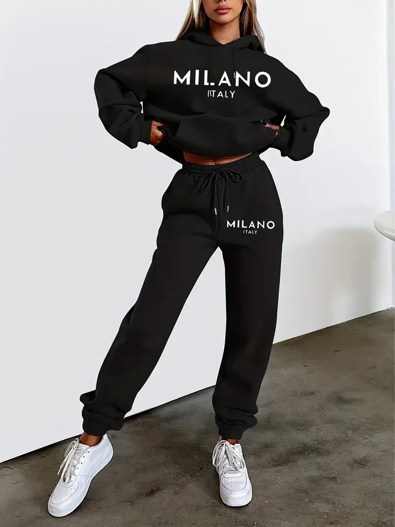 Set Milano Felpa 2 Pezzi Streetwear Donna